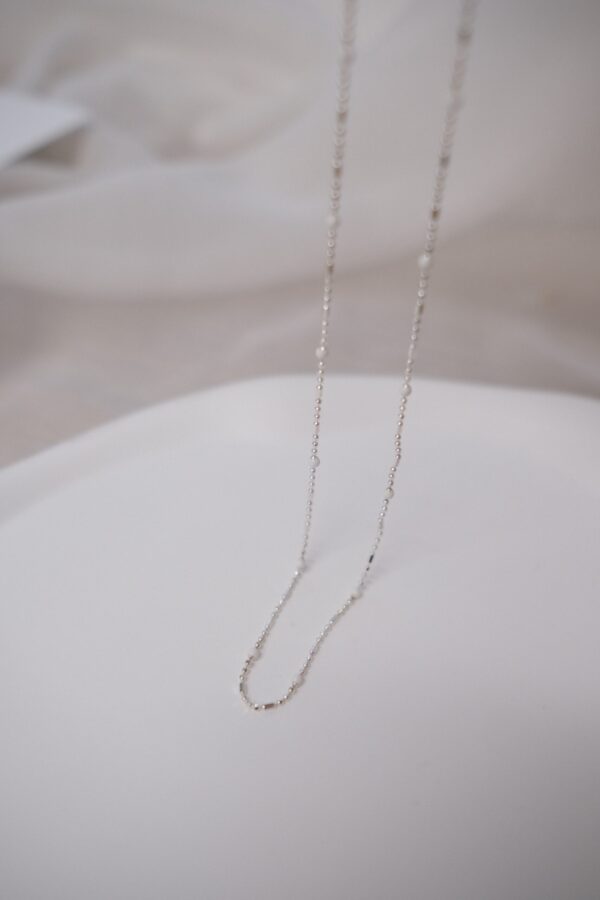 🐚Pearl Collection - [925silver] White mini ball chain Bracelet：圖片 2