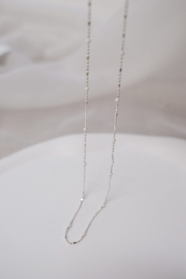 🐚Pearl Collection - [925silver] White mini ball chain Bracelet