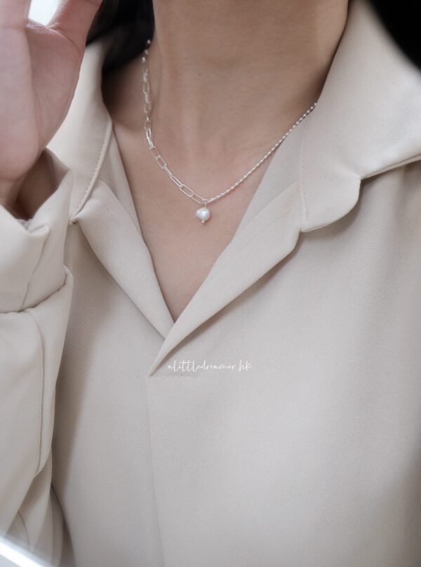 🐚Pearl Collection - [925silver] Eyana pearl Necklace：圖片 7