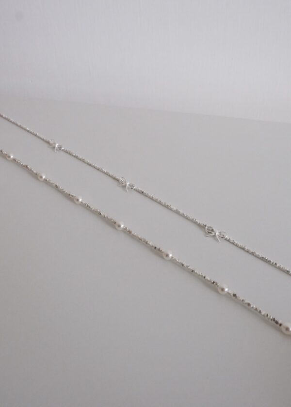 碎銀🪩珍珠 [925silver] Silver chip pearl chain Necklace 🫧 推薦!! 💯 - Image 6