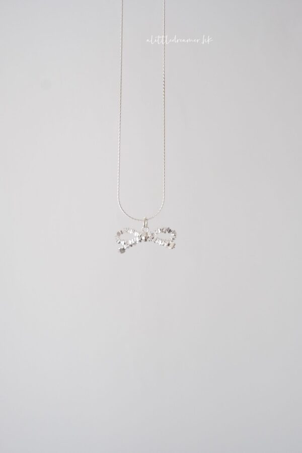 碎銀🪩 [925silver] Silver chip ribbon bows Necklace🎀：圖片 2