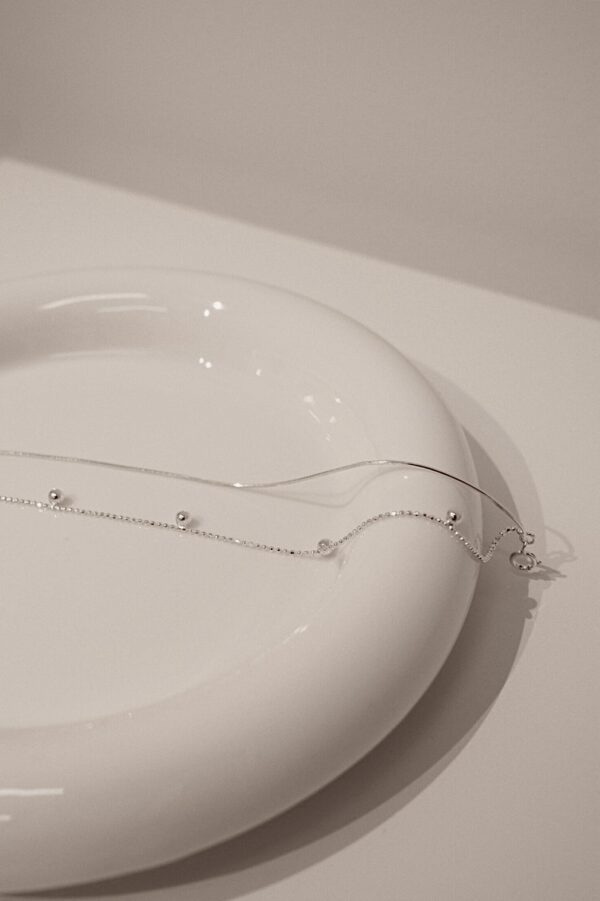 [925silver] Mini Ball Double Chain Anklet - Image 4