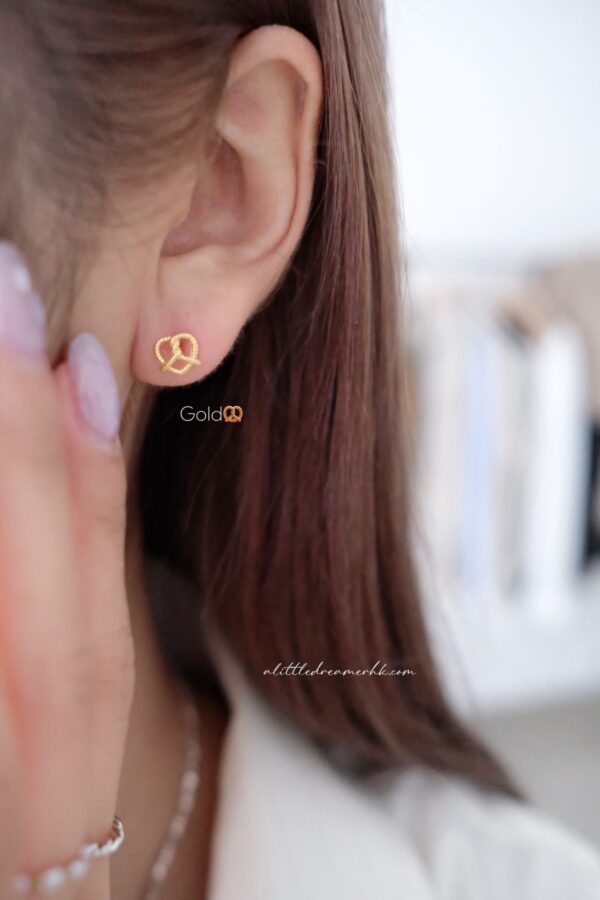 🥨 [925silver] Twist pretzel Earrings (可改耳夾)：圖片 4
