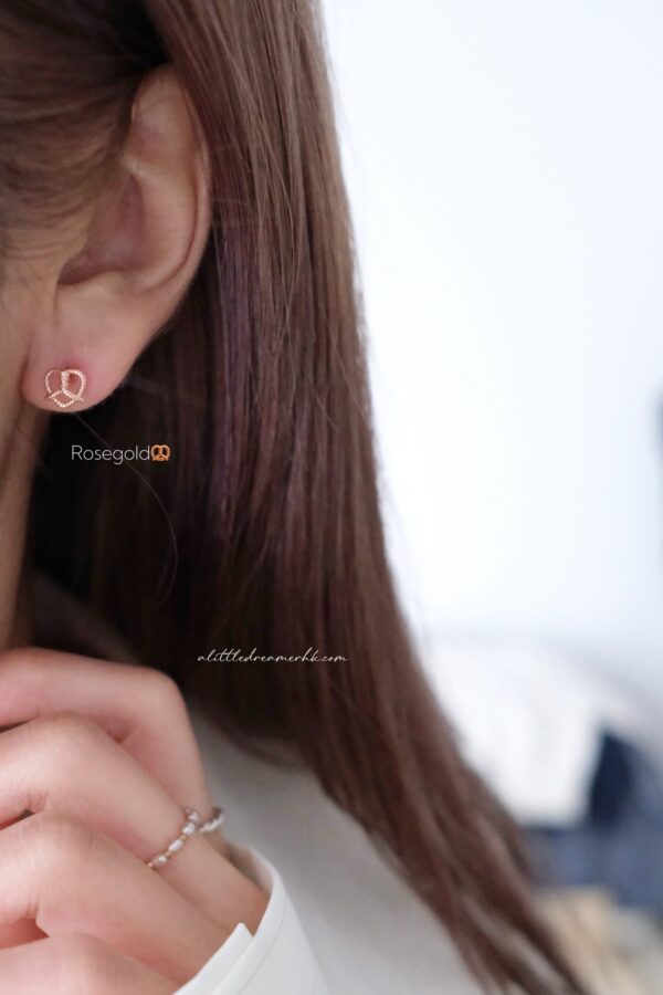 🥨 [925silver] Twist pretzel Earrings (可改耳夾)：圖片 5