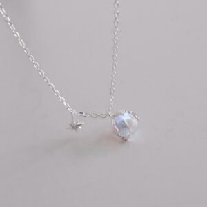 𝐧𝐞𝐰! [925silver] Rainbow stone cubic star Necklace蛋白石✨推介