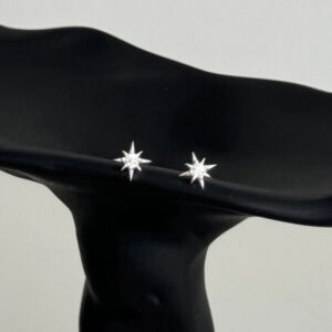 𝐧𝐞𝐰🖤 [925silver] mini 8-point star earrings