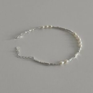 𝐏𝐫𝐞-𝐨𝐫𝐝𝐞𝐫 [925silver] Silver chip pearl bracelet