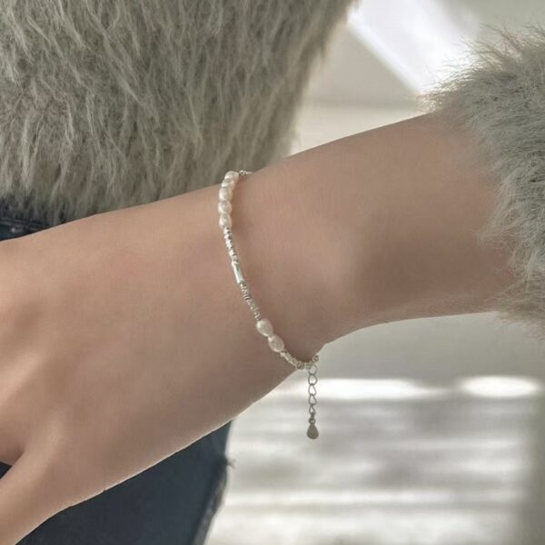 𝐏𝐫𝐞-𝐨𝐫𝐝𝐞𝐫 [925silver] Silver chip pearl bracelet：圖片 2