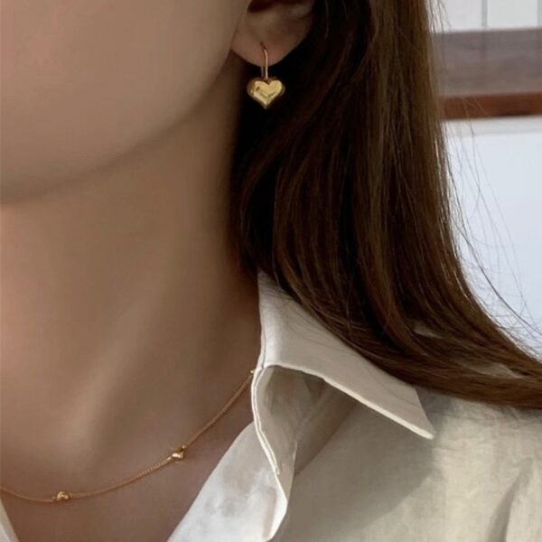 𝐏𝐫𝐞-𝐨𝐫𝐝𝐞𝐫 [925silver] Full heart earrings：圖片 3