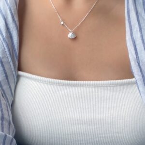 New🐚 [925silver] Shell star Necklace (cubic & Pearl)大推！